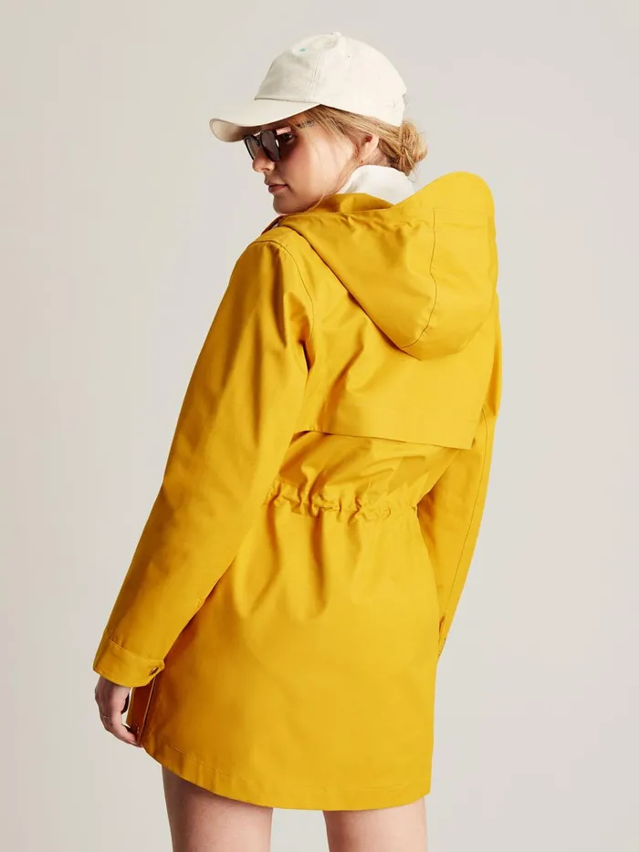 Joules Coats and Jackets Women Yellow Gold Waterproof Raincoat With Hood