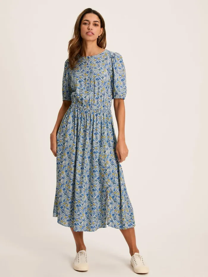 Joules Dresses Women Blue Button Down Midi Dress