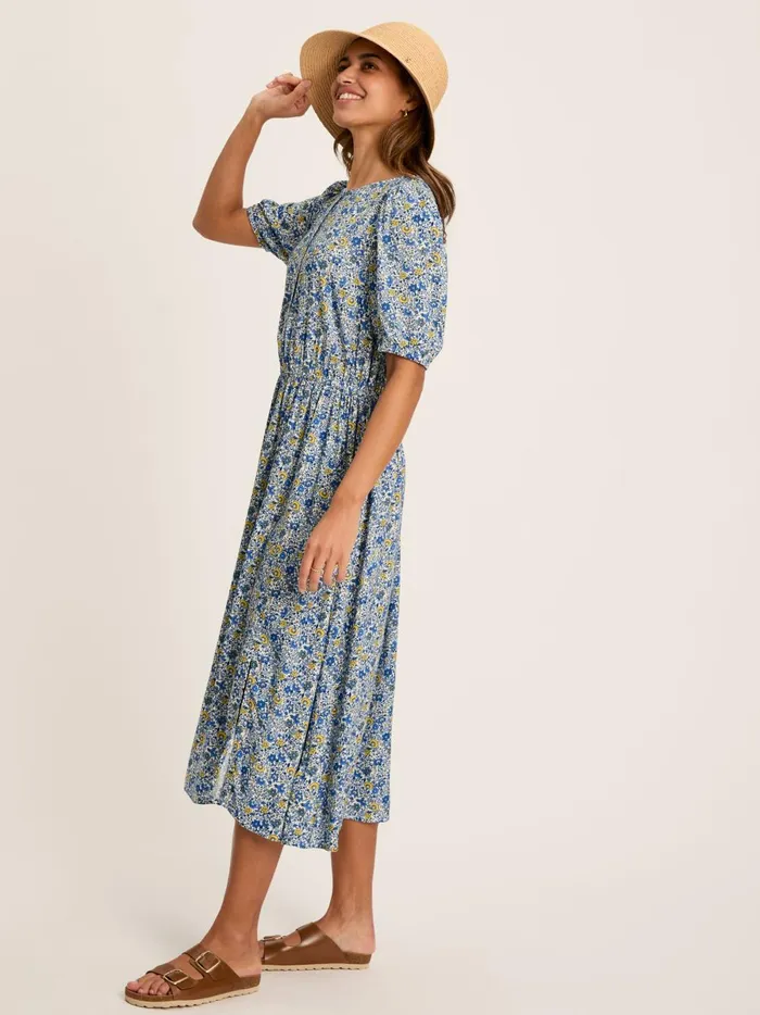 Joules Dresses Women Blue Button Down Midi Dress