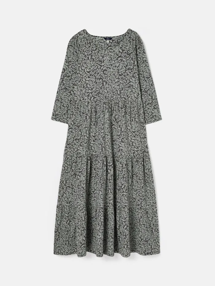 Joules Dresses Women Green Leaf Tiered Jersey Dress