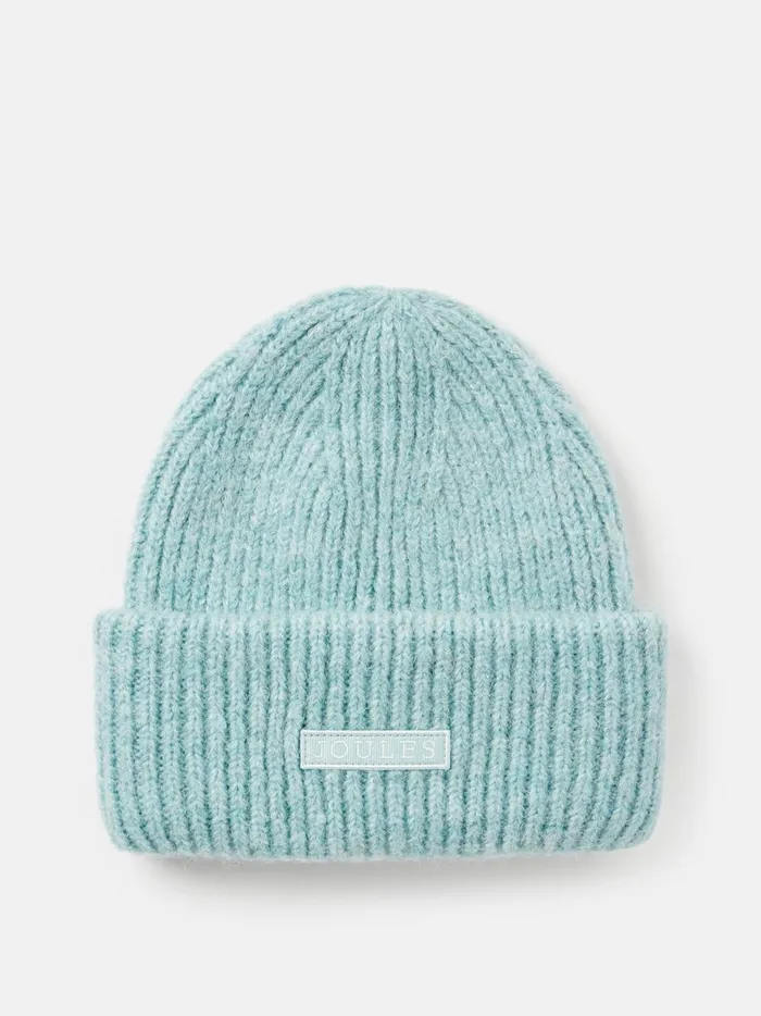 Joules Hats Women Blue Oversized Knitted Beanie Hat