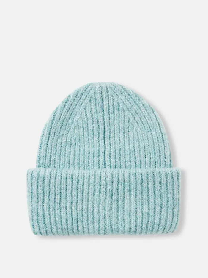 Joules Hats Women Blue Oversized Knitted Beanie Hat