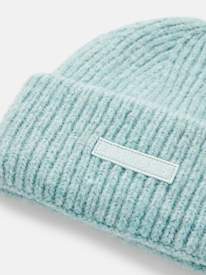 Joules Hats Women Blue Oversized Knitted Beanie Hat