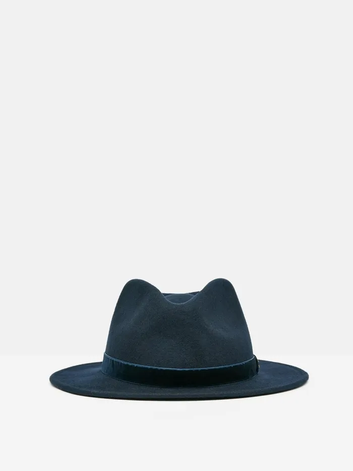 Joules Hats Women Navy Wool Fedora Hat
