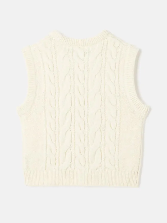 Joules Knitwear Girls Cream Knitted Vest