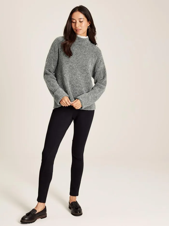Joules Knitwear Women Grey High Neck Boucl Jumper