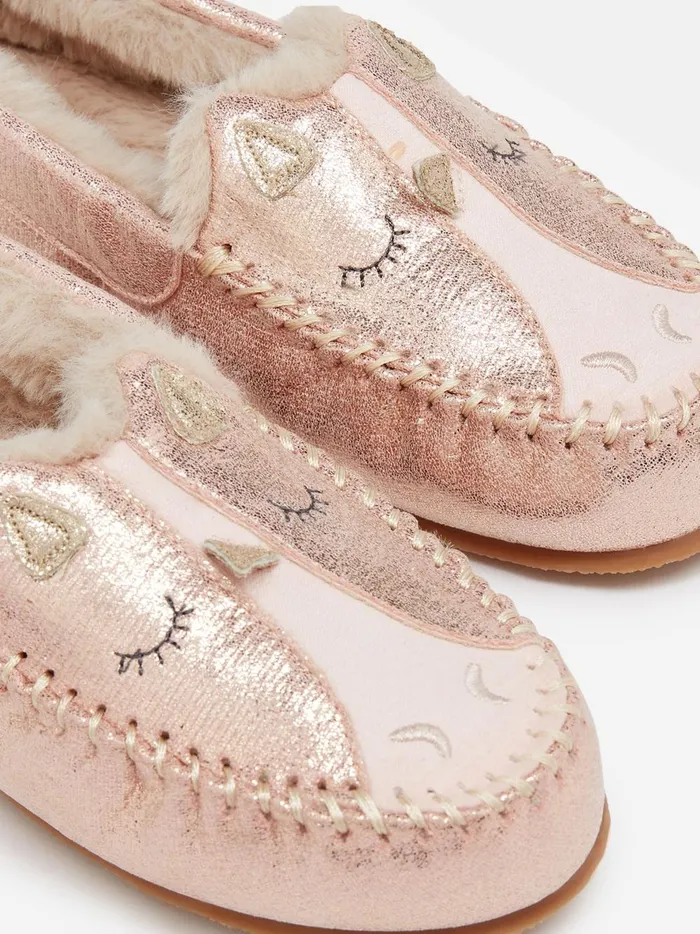 Joules Nightwear Girls Pink Unicorn Slippers