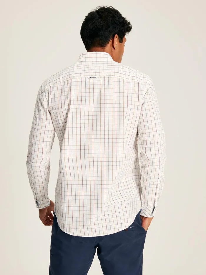 Joules Shirts Men White Gingham Cotton Poplin Shirt