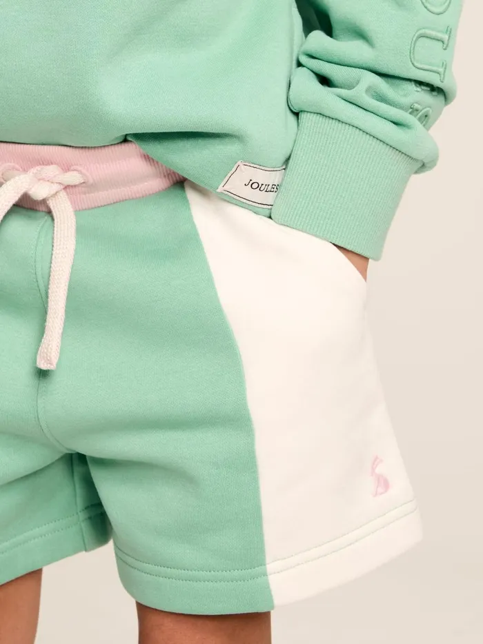 Joules Skirts Girls Green Colourblock Jersey Shorts