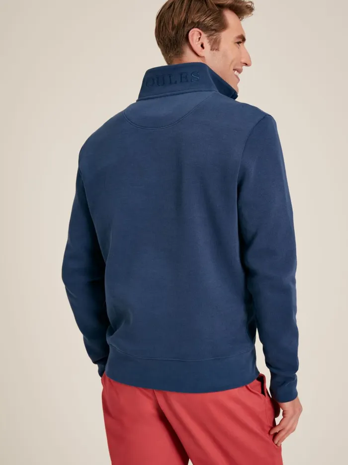 Joules Sweatshirts and Hoodies Men Blue Quarter Zip Cotton Sweatshirt