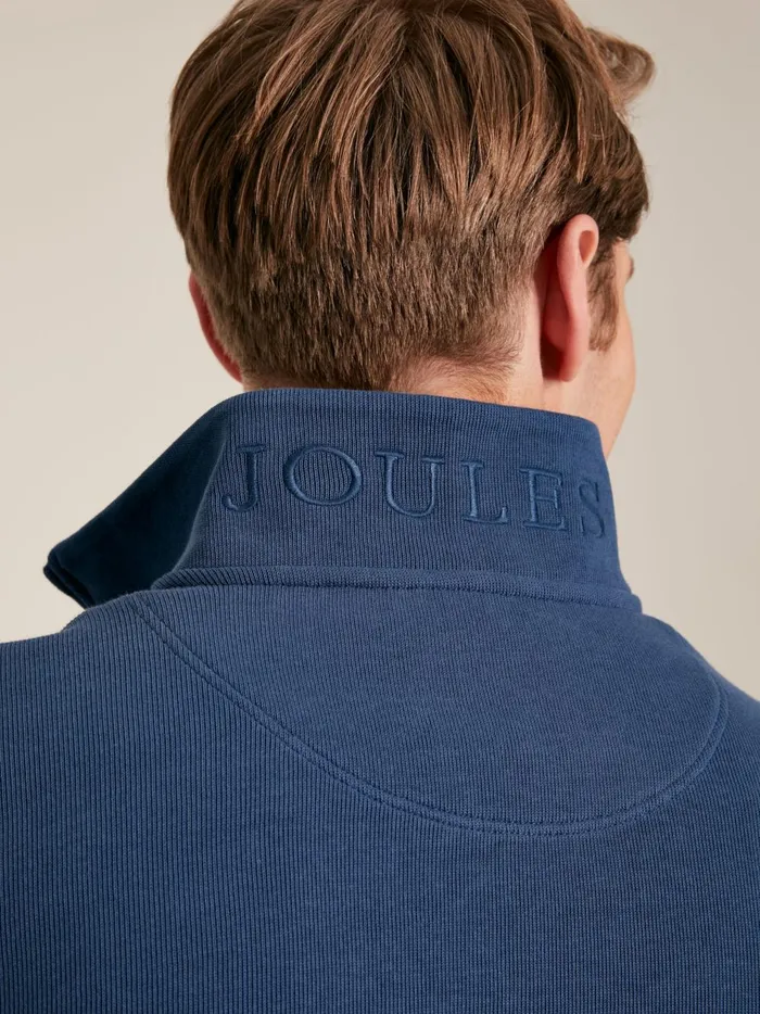 Joules Sweatshirts and Hoodies Men Blue Quarter Zip Cotton Sweatshirt