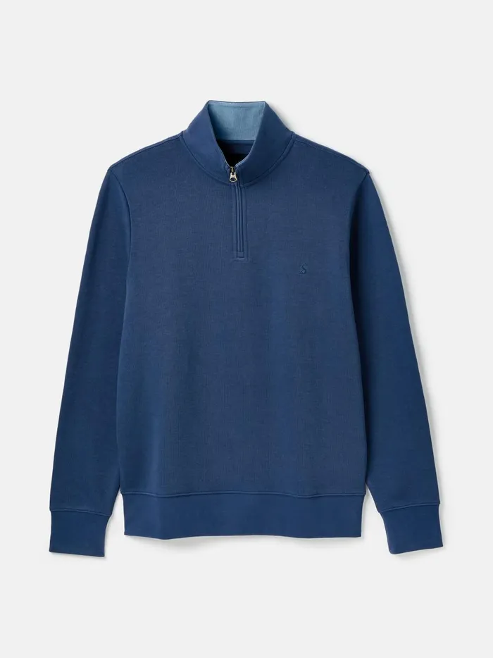 Joules Sweatshirts and Hoodies Men Blue Quarter Zip Cotton Sweatshirt
