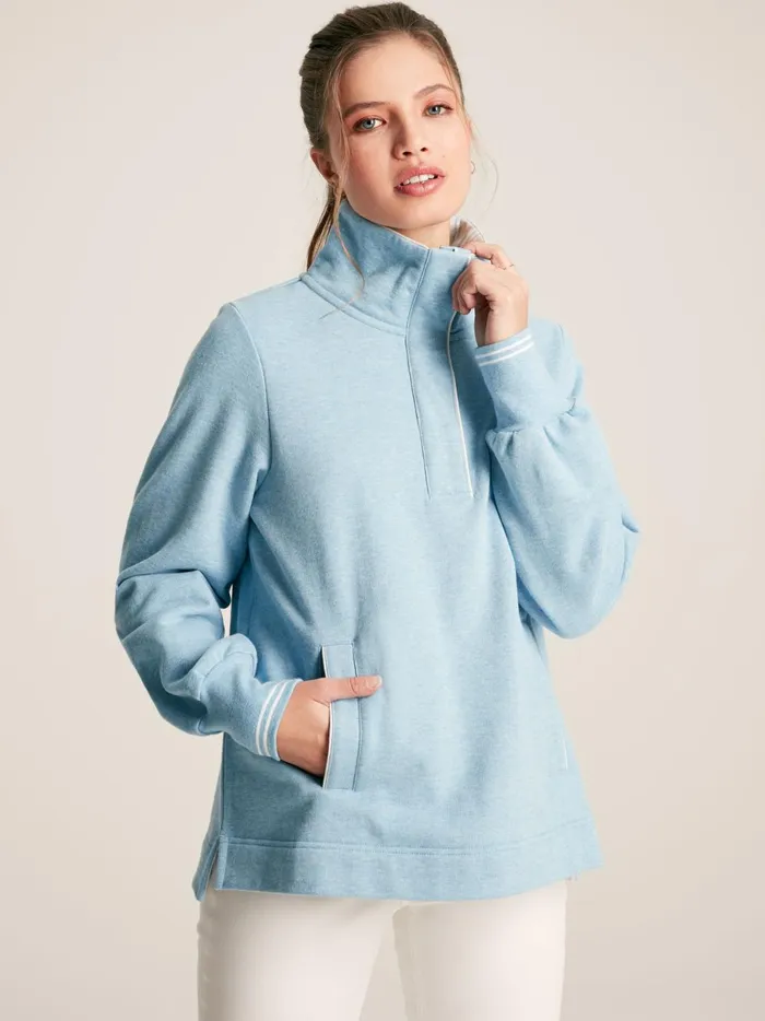 Joules Sweatshirts and Hoodies Women Blue Quarter Zip Funnel Neck Sweatshirt