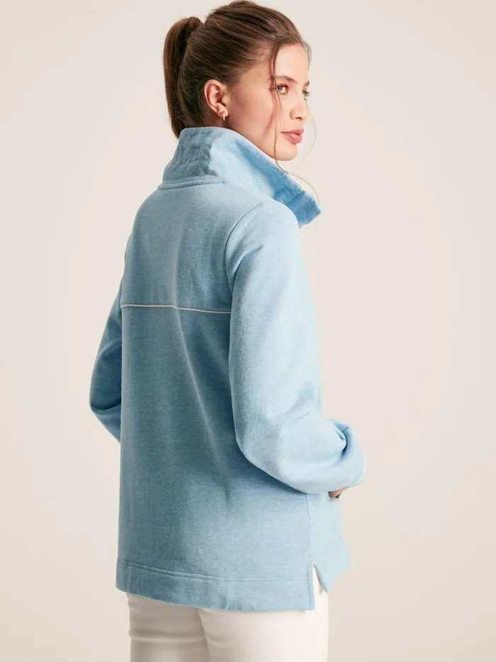 Joules Sweatshirts and Hoodies Women Blue Quarter Zip Funnel Neck Sweatshirt