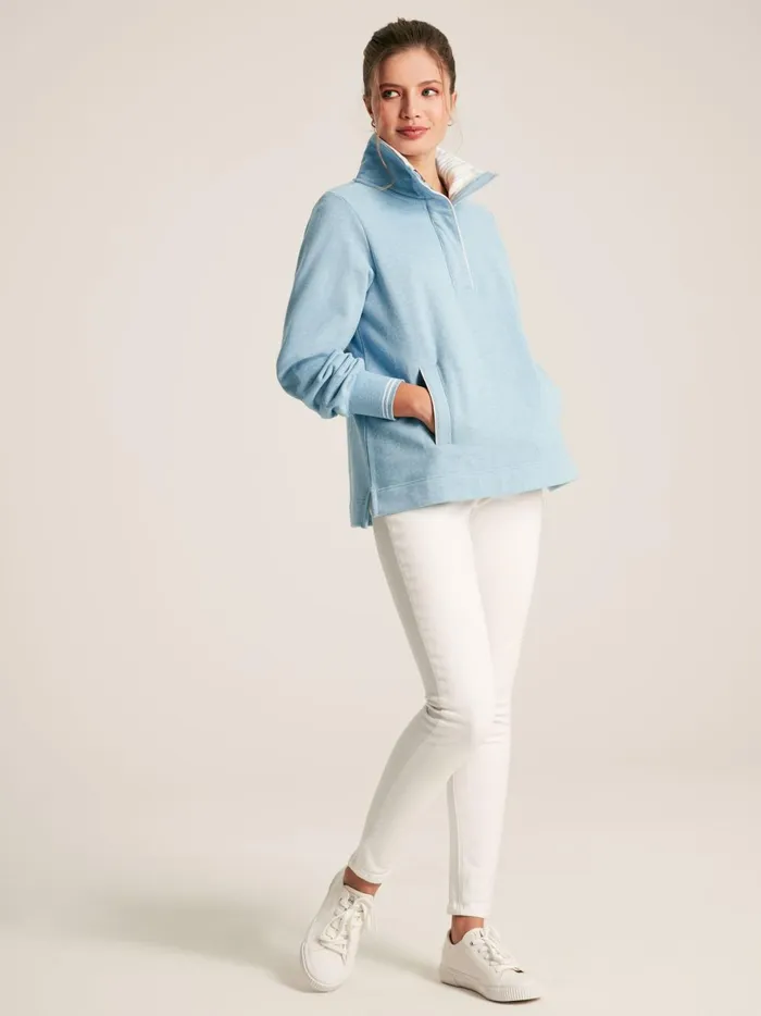 Joules Sweatshirts and Hoodies Women Blue Quarter Zip Funnel Neck Sweatshirt