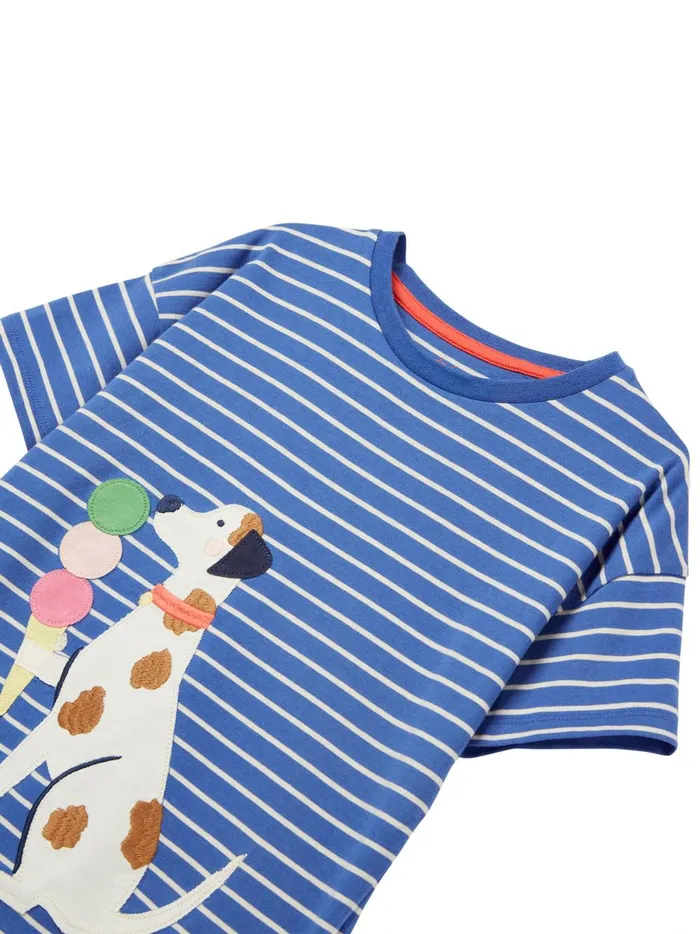 Joules Tops and Tshirts Girls Blue Bethany Short Sleeve Applique TShirt
