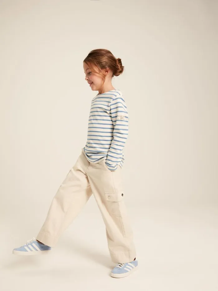 Joules Tops and Tshirts Girls Blue Striped Long Sleeve Jersey Top