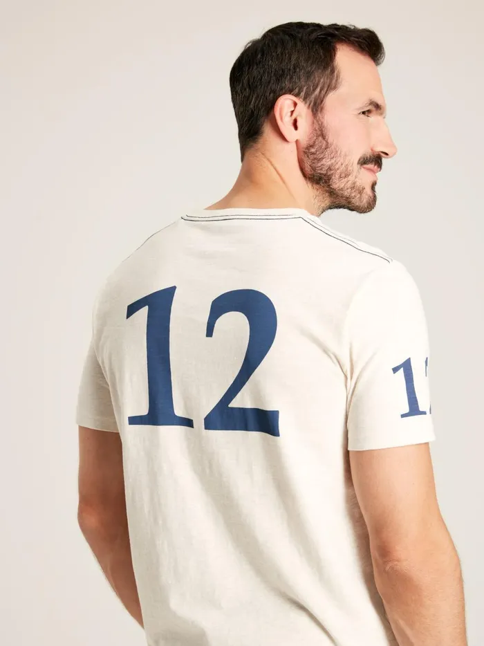 Joules Tops and Tshirts Men White Graphic TeeGraphic Jersey TShirt