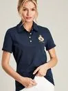 Joules Tops Women Blue Short Sleeve Frill Collared Polo Shirt