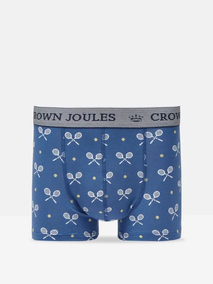 Joules Underwear Men Blue Tennis Cotton Boxer Briefs 2 Pack
