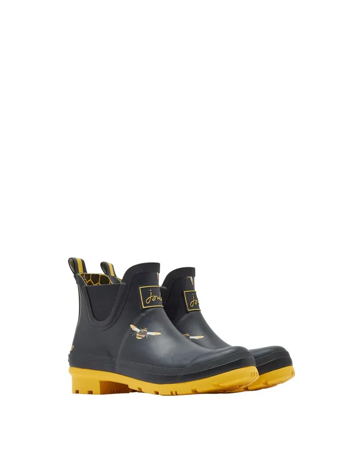 Joules Wellies Women Black Wellibob Short Height Printed Wellies