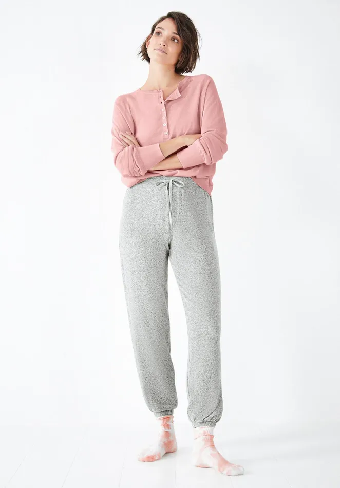 Jumpers and Cardigans Women Hush Kinsley Henley Jumper Soft Pink