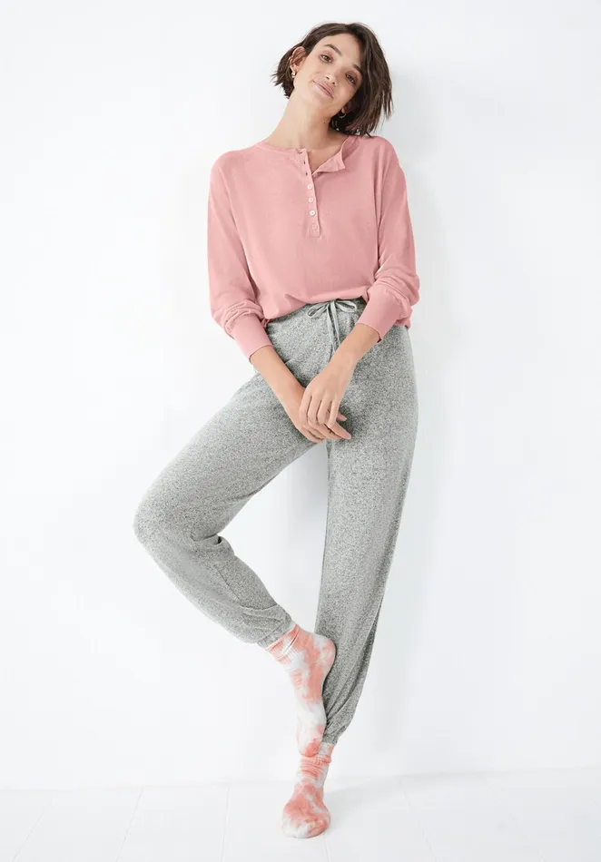 Jumpers and Cardigans Women Hush Kinsley Henley Jumper Soft Pink