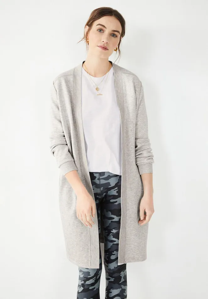 Jumpers and Cardigans Women Hush Ribbed Jersey Jacket Pale Grey Marl