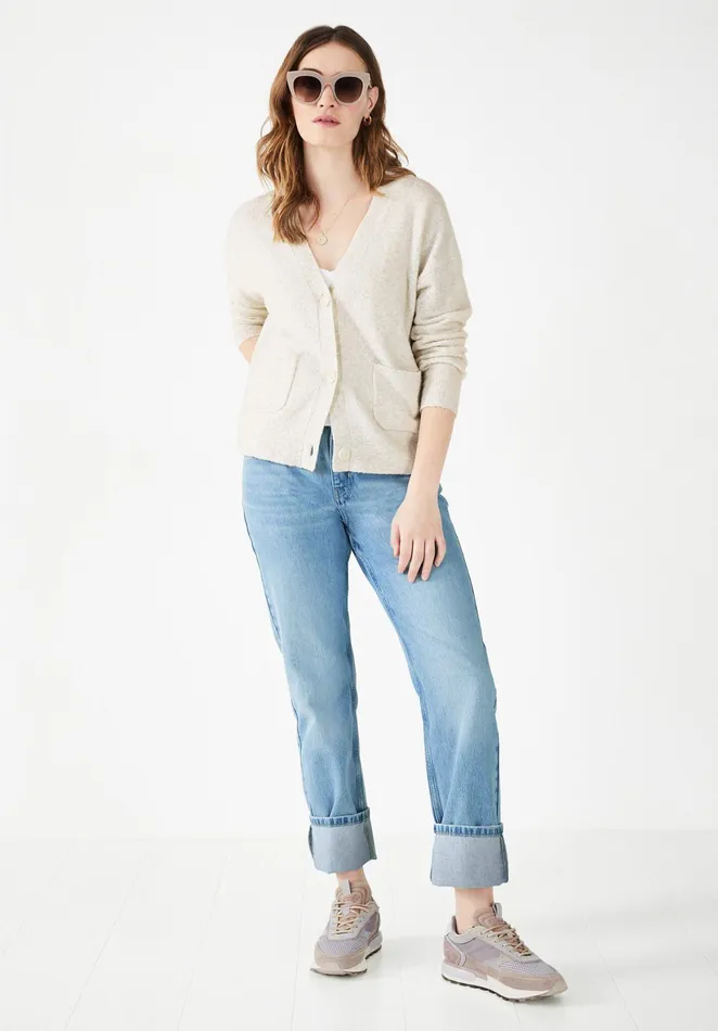Jumpers and Cardigans Women Hush Yas Cardigan Palest Grey Marl