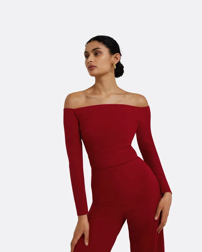 Jumpsuits Women Veasna Azalea Red Jumpsuit Azalea Red Safiyaa