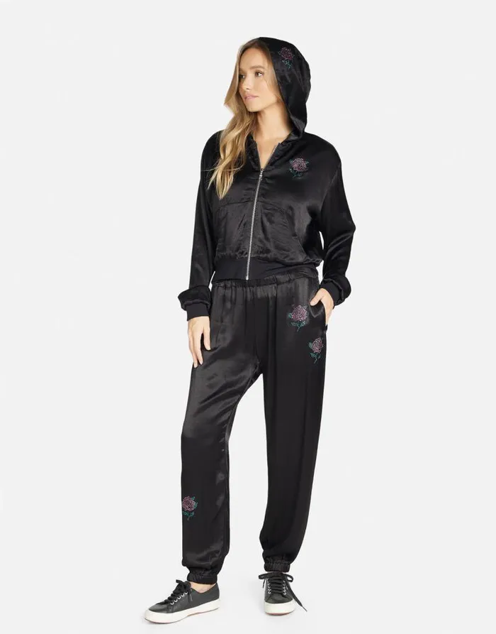 Kathleen Crystal Roses Black Women Lauren Moshi Hoodies