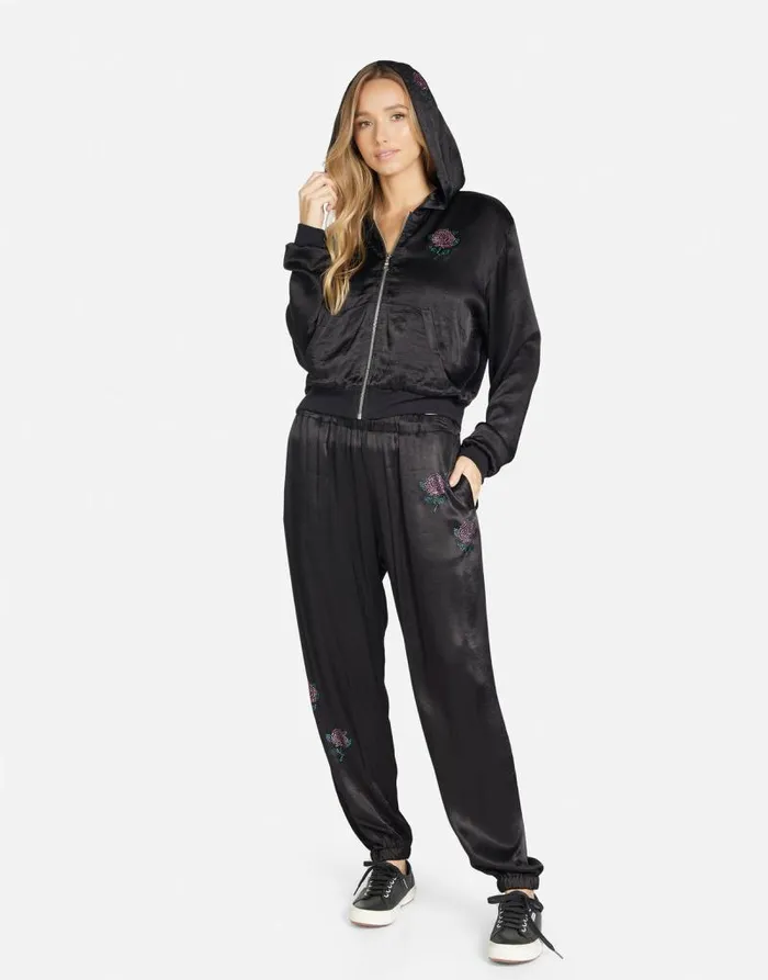 Kathleen Crystal Roses Black Women Lauren Moshi Hoodies