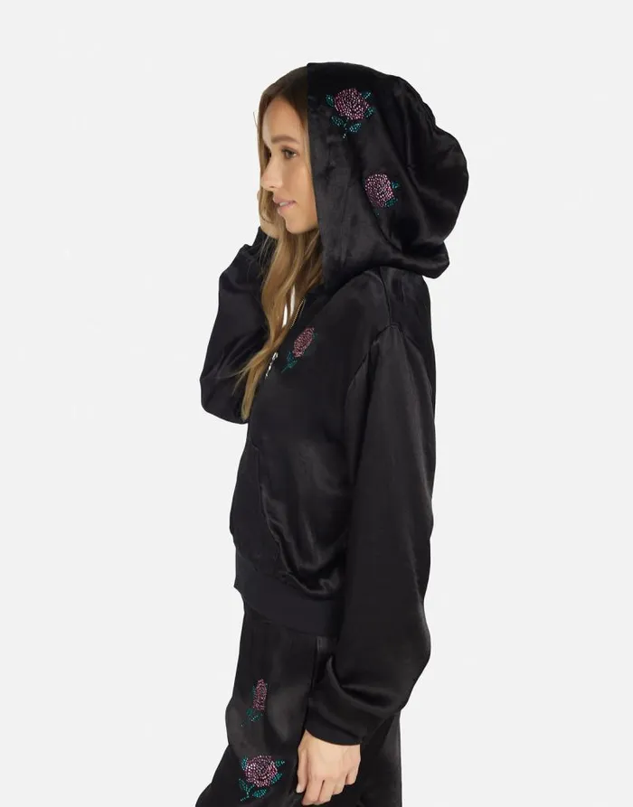 Kathleen Crystal Roses Black Women Lauren Moshi Hoodies