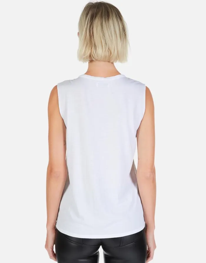Kel Cracked Lightning Bolt White Women Lauren Moshi Tanks