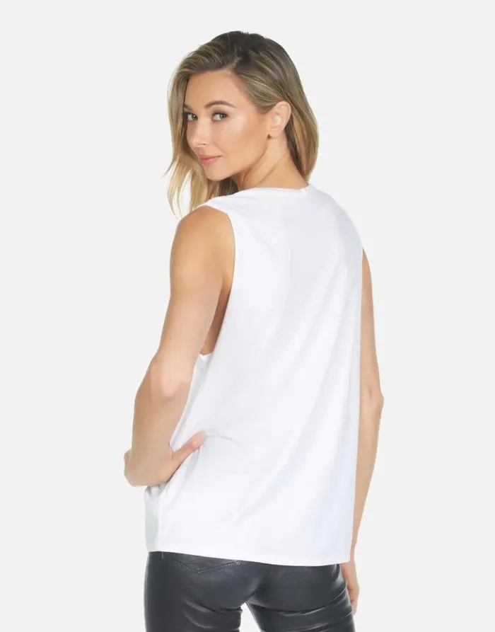 Kel X Cracked Star White Women Lauren Moshi Short Sleeve