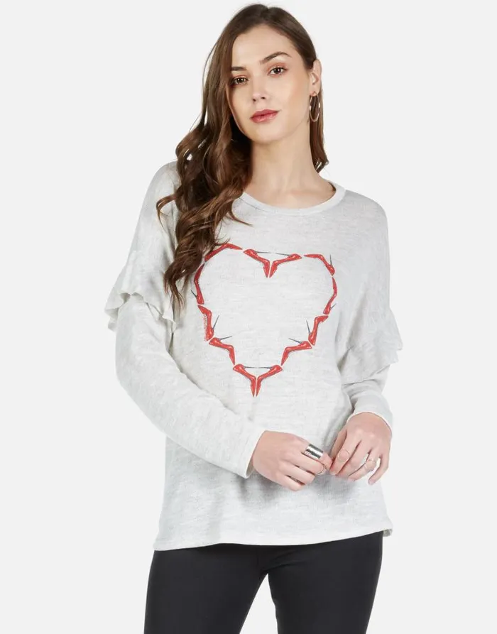 Kennedy High Heel Heart Pearl Grey Women Lauren Moshi Long Sleeve