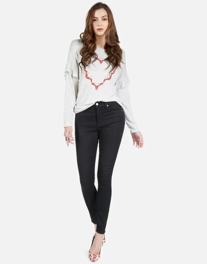 Kennedy High Heel Heart Pearl Grey Women Lauren Moshi Long Sleeve