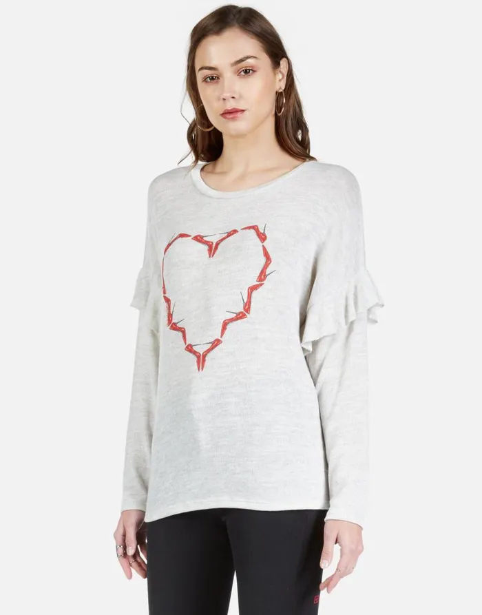 Kennedy High Heel Heart Pearl Grey Women Lauren Moshi Long Sleeve