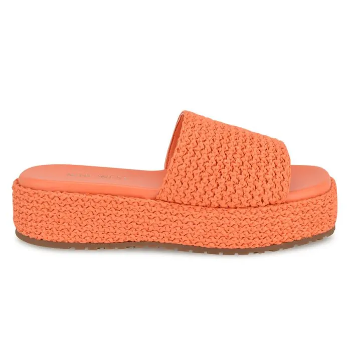 Keziah Flatform Slide Sandals Orange Women Nine West Sandals