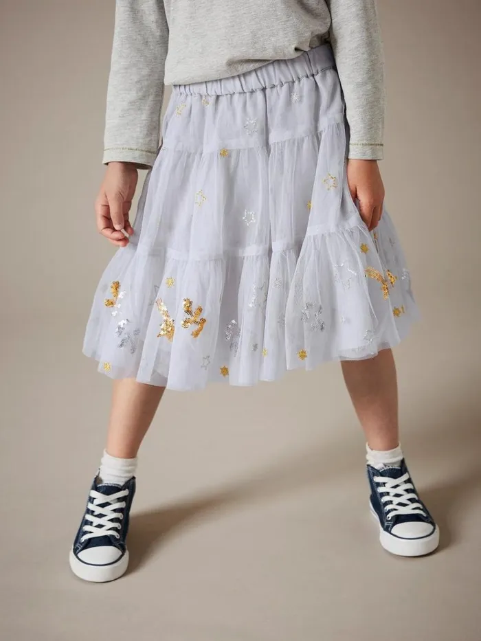 Kids DRESSES and SKIRTS White Stuff Naomi Embellished Tuelle Skirt Natural White