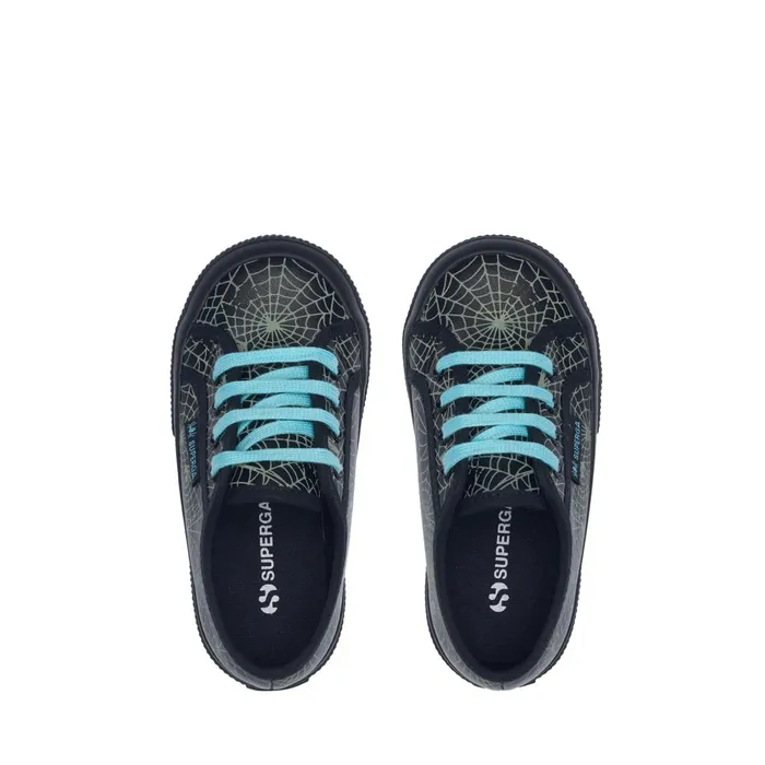 Kids Kid Unisex 2750 KIDS VEGAN MATERIAL SPIDER WEB Low Cut BLACK Superga Low Cut
