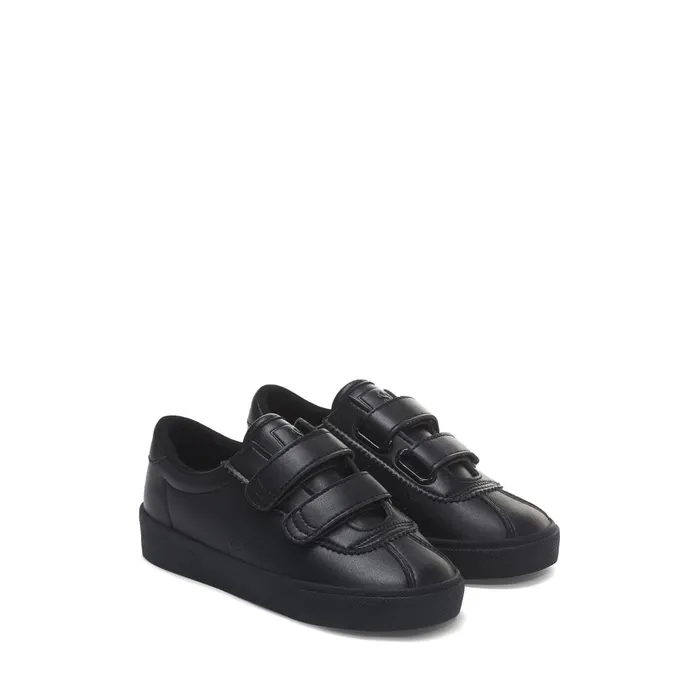 Kids Sneakers Kid Unisex 2843 KIDS CLUB S STRAPS VEGAN MATERIAL Low Cut TOTAL BLACK Superga Low Cut