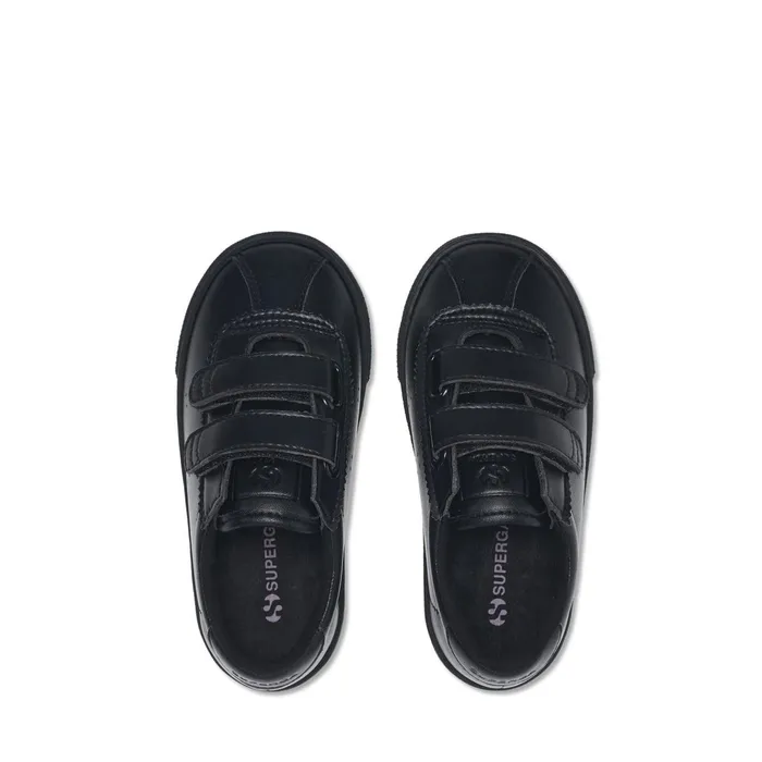 Kids Sneakers Kid Unisex 2843 KIDS CLUB S STRAPS VEGAN MATERIAL Low Cut TOTAL BLACK Superga Low Cut