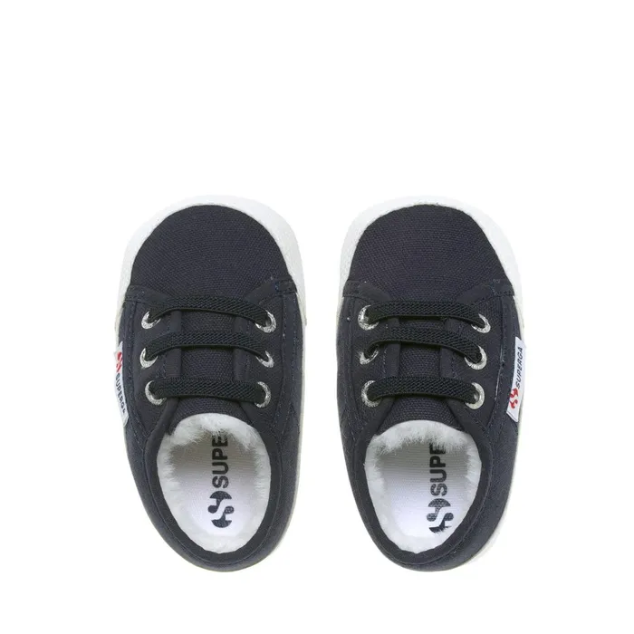 Kids Sneakers Kid Unisex 4006 BABY ECOFUR Low Cut BLUE DK Superga Low Cut