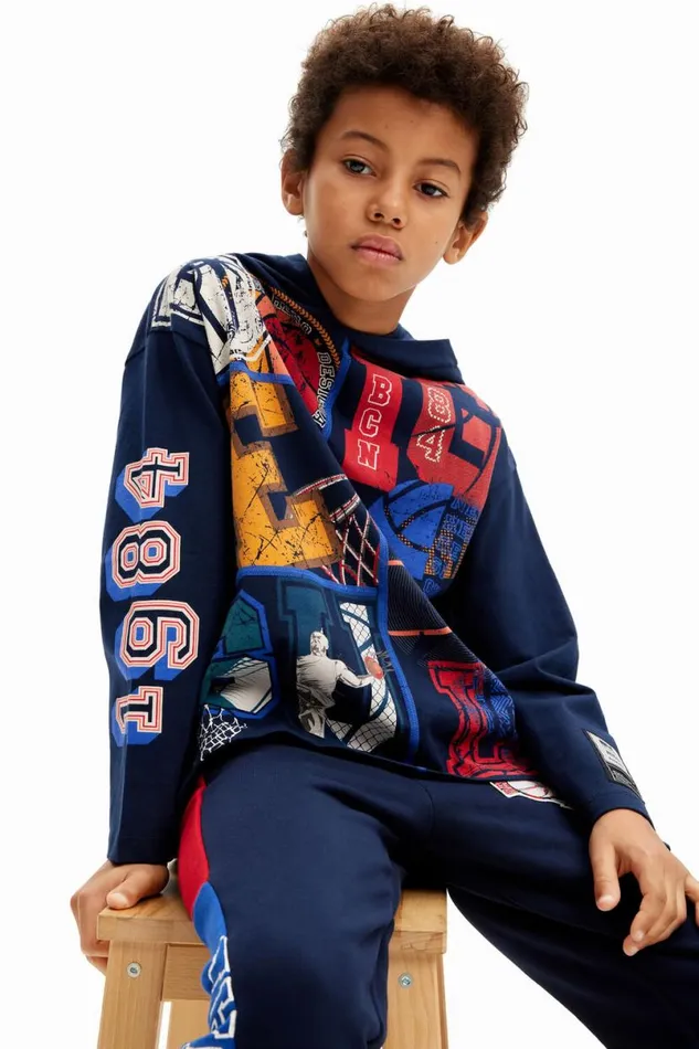 Kids Tshirts And Shirts Desigual Basketball Tshirt With A Hood