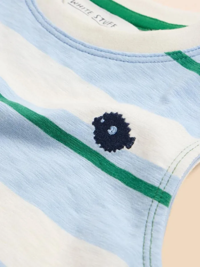Kids TOPS White Stuff Boys Striped Vest Blue Multi