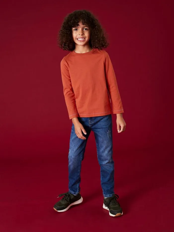 Kids TOPS White Stuff Long Sleeve Abersoch T Shirt Mid Red