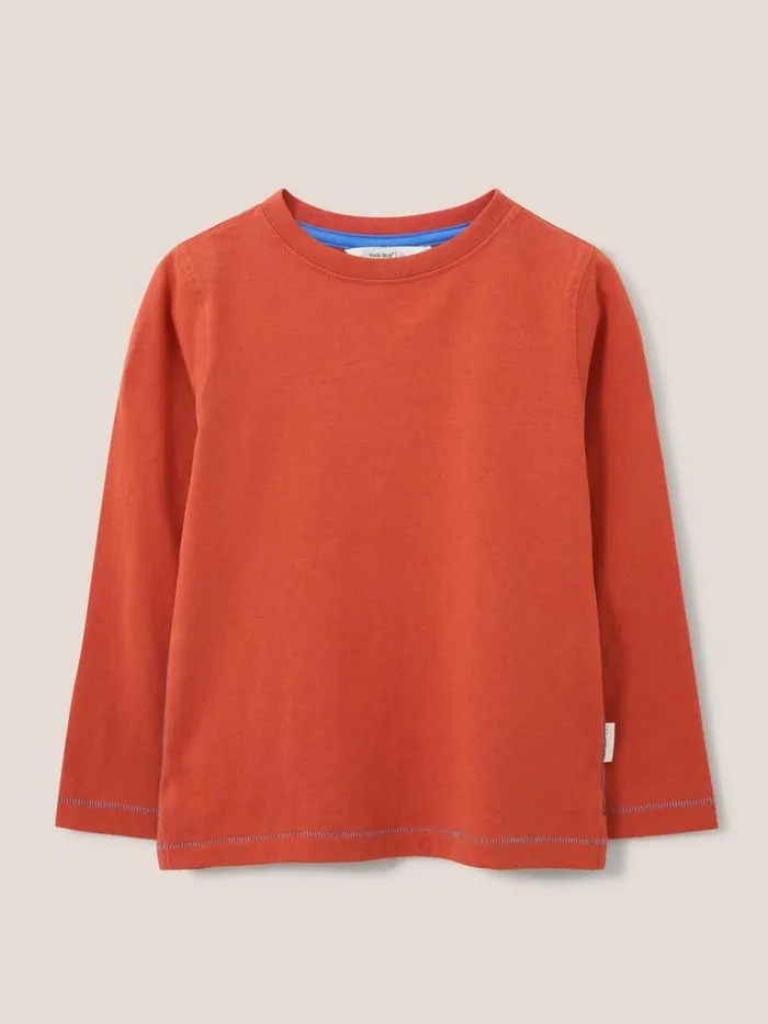 Kids TOPS White Stuff Long Sleeve Abersoch T Shirt Mid Red