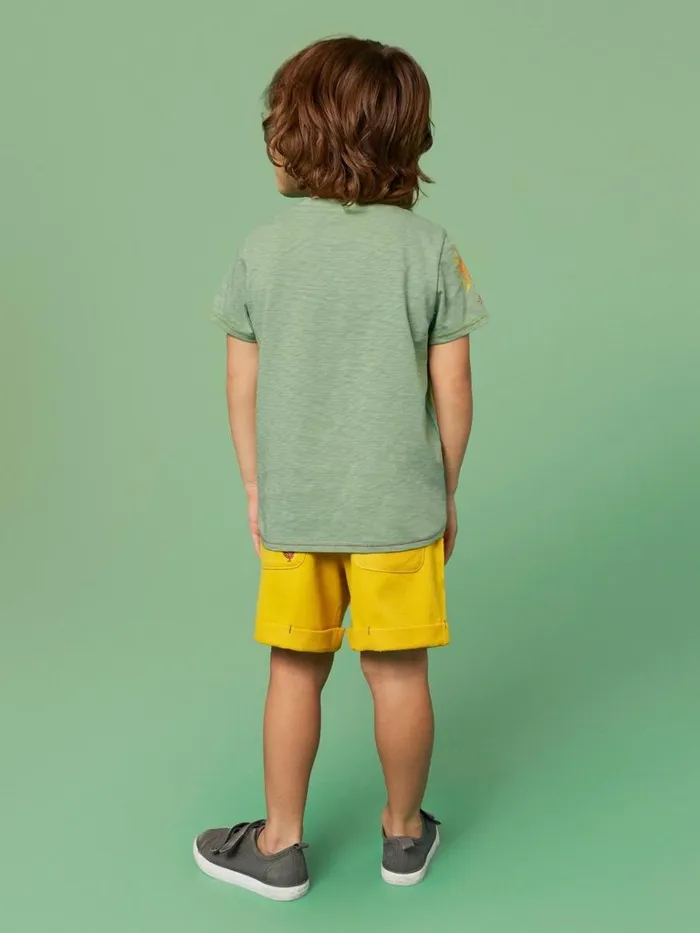 Kids TOPS White Stuff Sunny Rainbow Graphic T Shirt Green Print