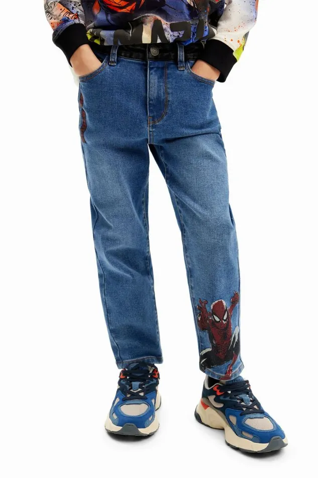 Kids Trousers And Jeans Desigual Embroidered Spiderman Jeans
